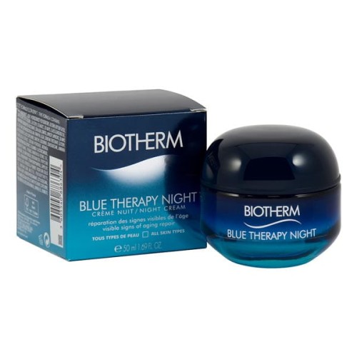 Biotherm Blue Therapy Night Cream Visible Sings of Aging Repair (All Skin Types) Przeciwzmarszczkowy krem na noc 50 ml nowa szta graficzna