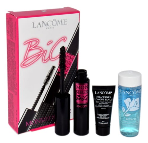 LANCOME Set (Mascara Monsieur Big + Bi-Facil 30ML + Effacernes Longue Tenue Concealer SPF30) Zestaw pielęgnacyjny Lancome