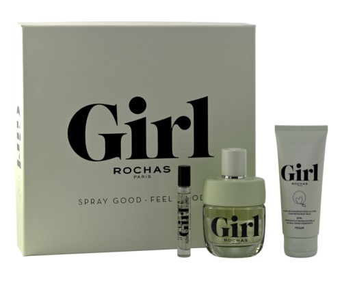 ROCHAS Set (Girl Edt 100ml + Travel Spray 7,5ml + Body Lotion 100ml) Zestaw zapachów