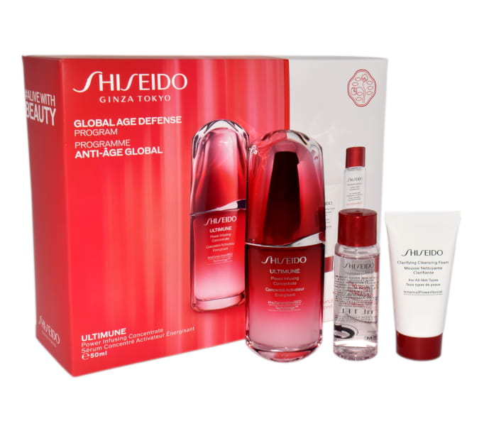 SHISEIDO Set (Ultimune Power Infusing Concentrate + Clarifying Cleansing Foam + Treatment Softener) Zestaw pielęgnacyjny do twarzy