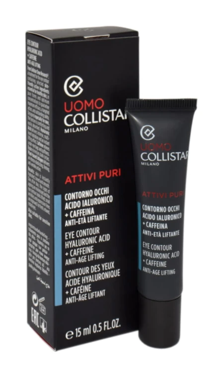 COLLISTAR Man Attivi Puri Eye Contour Hyaluronic Acid + Caffein Krem pod oczy 15ML