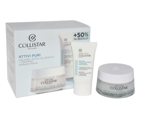 COLLISTAR SET (ATTIVI PURI HYALURONIC ACID+CERAMIDES AQUAGEL 50ML + HYALURONIC ACID+CERAMIDES AQUAGEL MOISTURIZNG LIFTING 25ML) Zestaw pielęgnacyjny