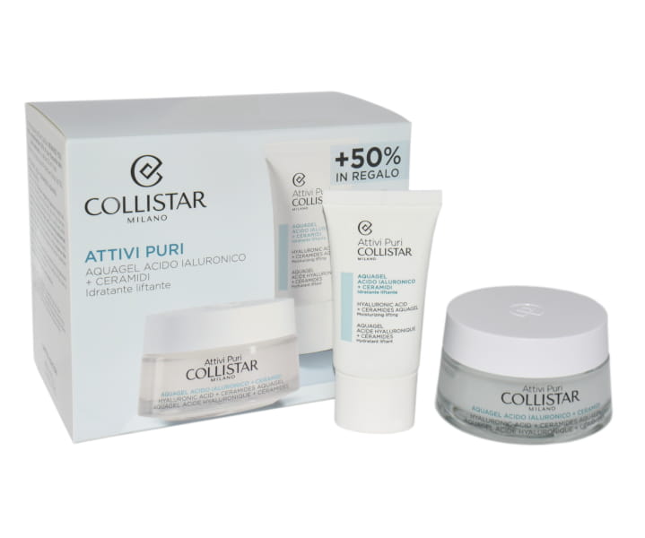 COLLISTAR SET (ATTIVI PURI HYALURONIC ACID+CERAMIDES AQUAGEL 50ML + HYALURONIC ACID+CERAMIDES AQUAGEL MOISTURIZNG LIFTING 25ML) Zestaw pielęgnacyjny