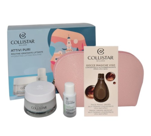 COLLISTAR Set (Facial Lotion 15ml + Volumizing Face Cream 50ml + Cosmetics Bag) Zestaw kosmetyków + kosmetyczka
