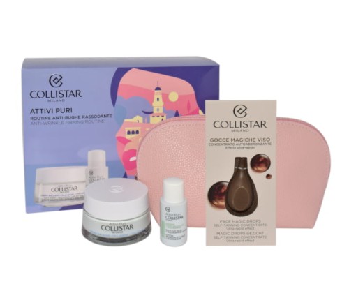 COLLISTAR Set (Collagen Balm Cream + Salicylic Acid Lotion 15ml + Self Tanning Drops Sample + Cosmetics Bag) Zestaw kosmetyków + kosmetyczka