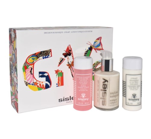 SISLEY Set (Emulsion Ecologique + Cleansing Milk With White Lily All Skin + Floral Tonning Lotion /Dry/Sensitive Skin) Zestaw pielęgnacyjny