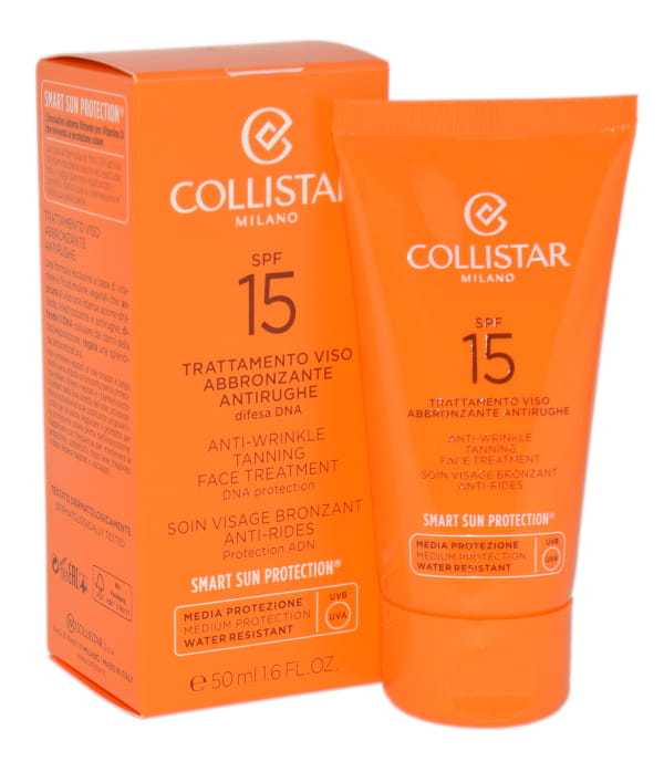 COLLISTAR ANTI-WRINKLE TANNING FACE TREATMENT SPF15 Krem do opalania twarzy 50ml