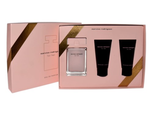 NARCISO RODRIGUEZ Set (For Her 50ML + Body Lotion + Shower Gel 50ML) Zestaw