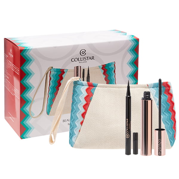 COLLISTAR SET (INFINITO MASCARA EXTRA BLACK + INFINITO EYE MARKER 01 BLACK + POUCH)