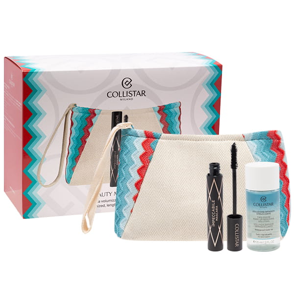 COLLISTAR SET (IMPECCABILE MASCARA ULTRA BLACK + BI-PHASE MAKEUP REMOVER 35ML + POUCH)
