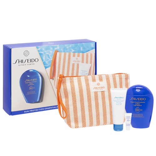 SHISEIDO SET (EXPERT SUN PROTECTOR LOTION SPF50 150ML + EXPERT SUN PROTECTOR CREAM SPF50 5ML + AFTER SUN INTENSIVE RECOVERY EMULSION 75ML + POUCH)