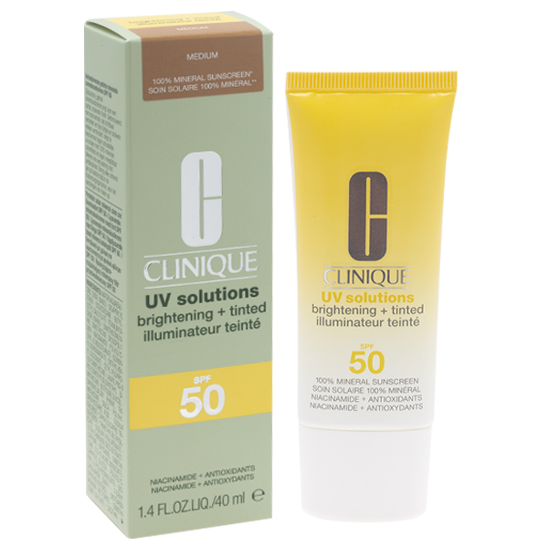 CLINIQUE UV SOLUTIONS BRIGHTENING + TINTED MINERAL SUNSCREEN SPF50 MEDIUM 40ML