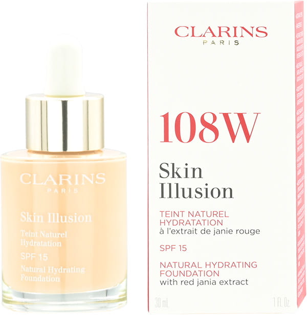 Clarins  Skin Illusion Natural Hydrating Foundation SPF 15 108 W    Podklad nawilżający 30 ml  promocja /span>