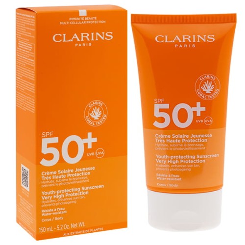 CLARINS Youth Protecting Sunscreen Spf50+ Sun Protection Body Krem do opalania ciała 150 ml