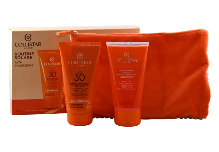 COLLISTAR Set (Sun 2024 Cream Spf30 + Shower 150 ml + Pouch) Zestaw kosmetyków do opalania