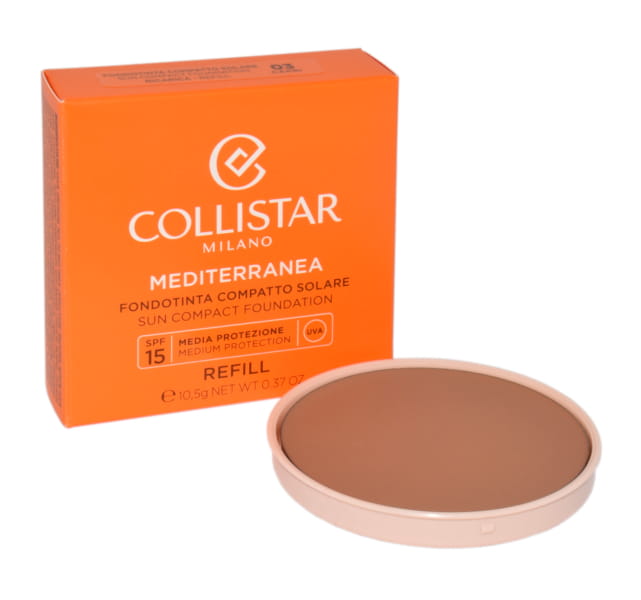 COLLISTAR  Mediterranea Sun Compact Foundation SPF15 03 Capri Refill   Podkład przeciwsłoneczny 10,5g