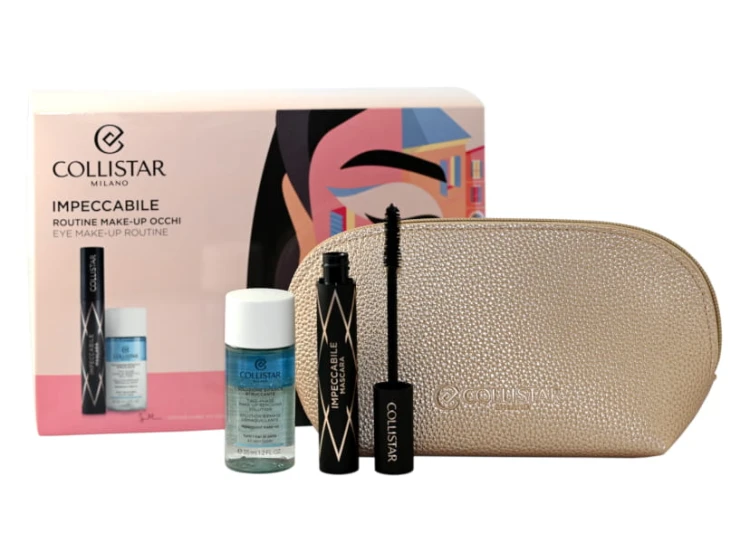 COLLISTARSet (Mascara Impeccable Ultra Black Mascara + Bi-Phase Make-Up Remover Solution 35 ml + Pouch) Zestaw do makijażu