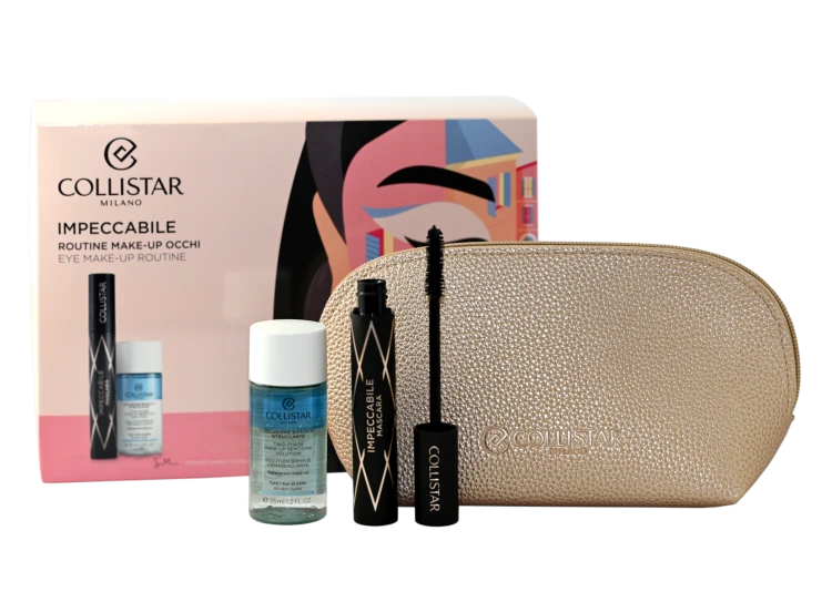 COLLISTARSet (Mascara Impeccable Ultra Black Mascara + Bi-Phase Make-Up Remover Solution 35 ml + Pouch) Zestaw do makijażu