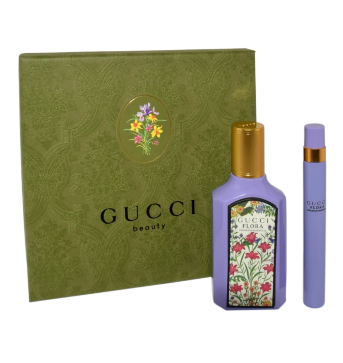 GUCCI Set (Flora Gorgeous Magnolia Edp 50ml + Travel Spray 10ml) Zestaw zapachowy