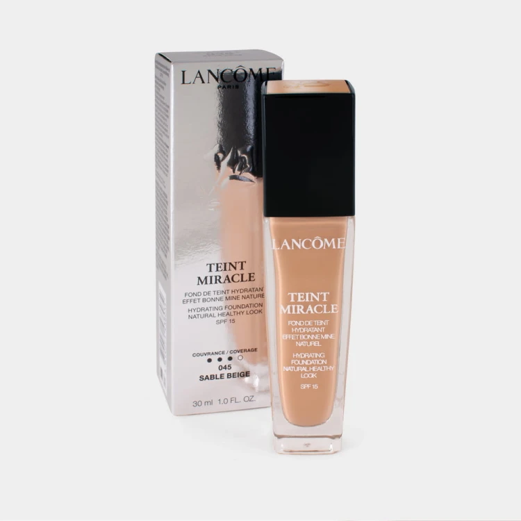 LANCOME  Teint Miracle Hydrating Foundation Natural Healthy Look 045  Sable Beige   Podkład rozświetlający 30 ml promocja