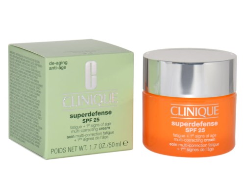 CLINIQUE  Superdeffence Multi-Correcting Cream SPF 25 Combination Oily To Oily Skin   Krem do twarzy niwelujący oznaki starzenia się skóry 50ML