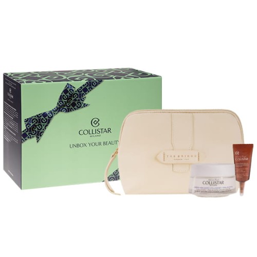 COLLISTAR SET (CCOLAGENE CREAM BALM 50 ML + HYALURONIC ACID EYE CONTOUR LIFTING 5ML+ COSMETICS BAG)