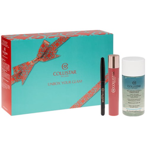 COLLISTAR SET (TWIST BALMY GLOSS - ROSE 216 + MINI PROFESSIONAL EYE PENCIL 0.8 G + TWO-PHASE EYE-LIP MAKE-UP REMOVER SOLUTION 35 ML)