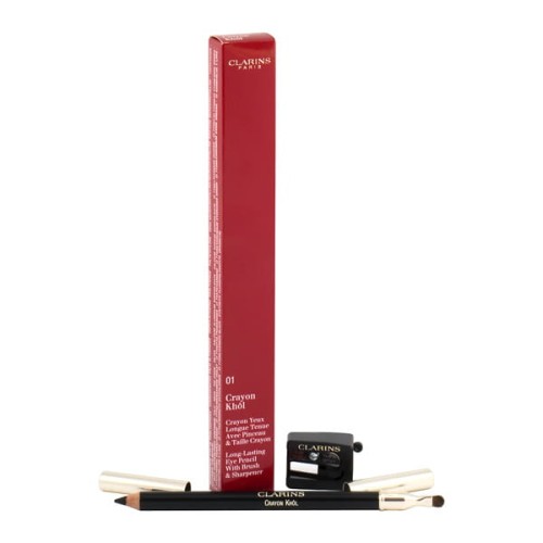 Clarins  Crayon Khol Long-Lasting Eye Pencil With Brush 01 Carbon Black  Kredka do oczu  black 1.05 g