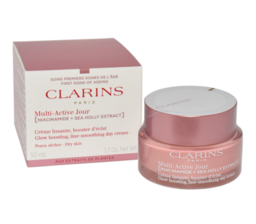 CLARINS Multi-Active Creme Jour Glow Boosting Line-Smoothing Day Cream Dry Skin Wygładzający krem na dzień 50 ml
