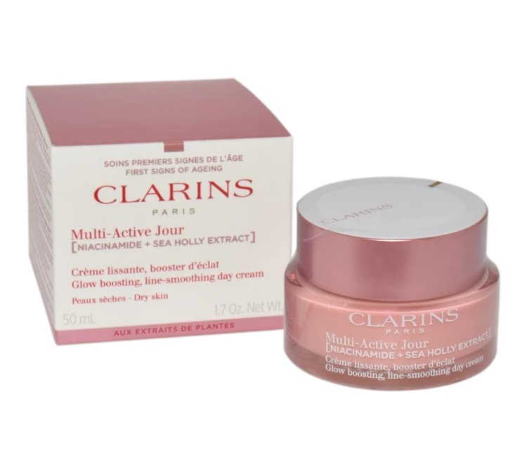 CLARINS Multi-Active Creme Jour Glow Boosting Line-Smoothing Day Cream Dry Skin Wygładzający krem na dzień 50 ml