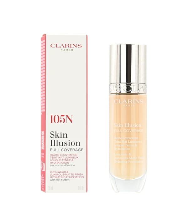 CLARINS Skin Illusion Full Coverage Hydrating Foundation 105N Podkład mocno kryjący 30ml