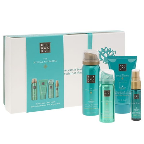Rituals Set(Karma Hair&Body Mist 20ml + Foaming Shower Gel 50ml + Body Cream 70ml + Body Lotion Mousse 50ml)Zestaw pielęgnacyny