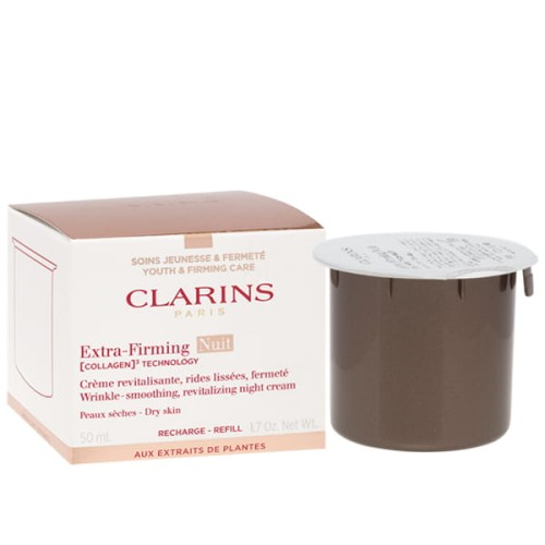 CLARINS Extra Firming Nuit Collagen Wrinkle Smoothing Revitalizing Night Cream Dry Skin Refill Luksusowy krem na noc do skóry suchej - wkład 50 ml