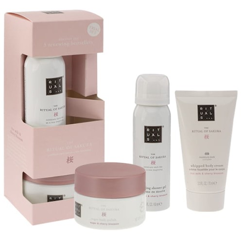 RITUALS SET (OF SAKURA SHOWER GEL 50 ML + BODY CREAM 70ML + BODY SCRUB 125G)