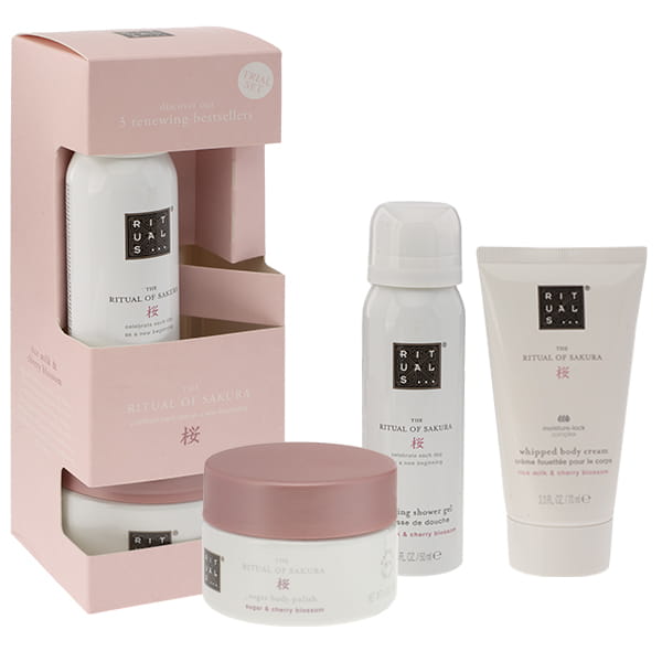 RITUALS SET (OF SAKURA SHOWER GEL 50 ML + BODY CREAM 70ML + BODY SCRUB 125G)