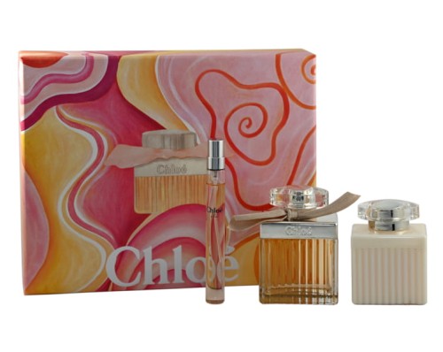 CHLOE Set (Signature Edp 75ml + Body Lotion 100ml + Travel Spray 10ml) Zestaw dla kobiet