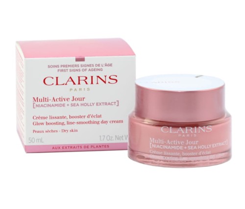 CLARINS Multi-Active Creme Jour Glow Boosting Line-Smoothing Day Cream Dry Skin Wygładzający krem na dzień 50 ml