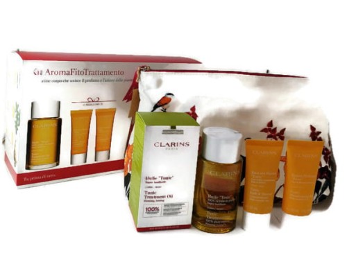CLARINS TONIC TREATMENT OIL 100ML+ TONIC BATH&SHOWER CONCENTRATE 30ML+TONIC MOISTURIZING BALM 30ML Zestaw