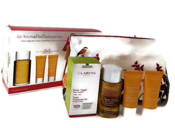 CLARINS TONIC TREATMENT OIL 100ML+ TONIC BATH&SHOWER CONCENTRATE 30ML+TONIC MOISTURIZING BALM 30ML Zestaw