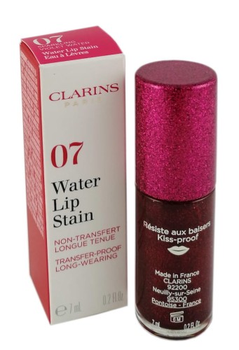 CLARINS WATER LIP STAIN 07 VIOLET WATER Koloryzująca woda do ust z brokatem 7ml