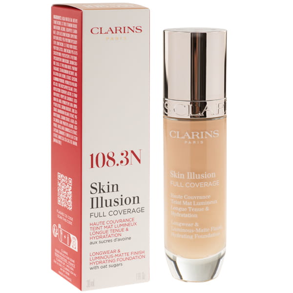 CLARINS SKIN ILLUSION FULL COVERAGE HYDRATING FOUNDATION Podkład do twarzy 108.3N 30ML