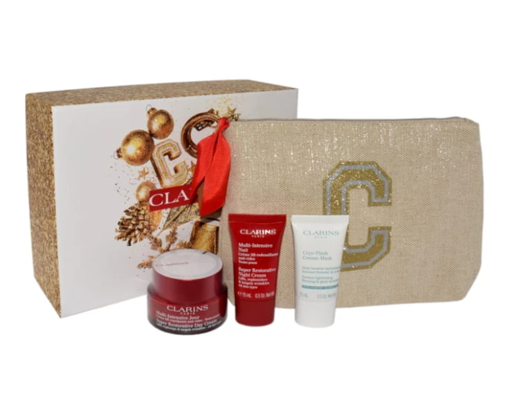 CLARINS SET (MULTI-INTENSIVE DAY CREAM + SUPER RESTORATIVE NIGT CREAM + CRYO FLASH CREAM MASK 15ML) Zestaw